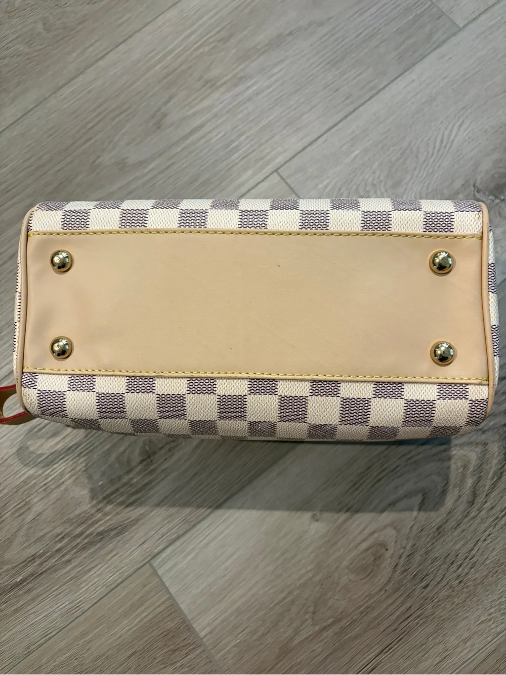 Cream Gray Checkerboard  Cosmetic Case Bag - Picture 4 of 8